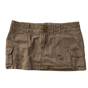 Vintage Y2K Abercrombie & Fitch Brown Cargo Mini Skirt